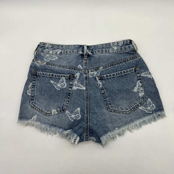 PacSun Butterfly High Waisted Denim Festival Shorts SZ 26 - Picture 13 of 13